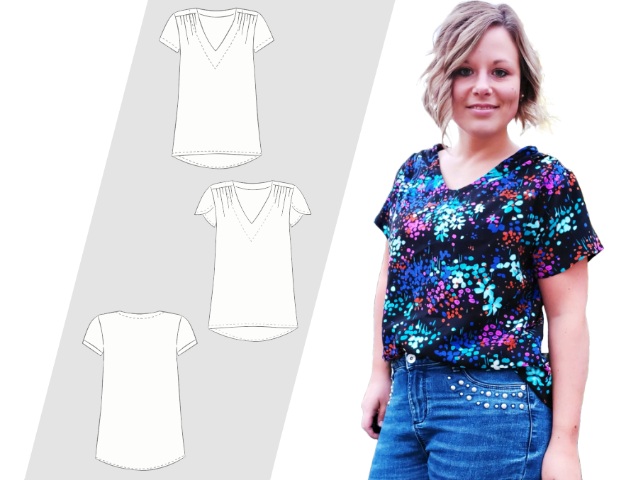 Blusenshirt Anne – Schnittmuster & Nähanleitung als PDF-Download