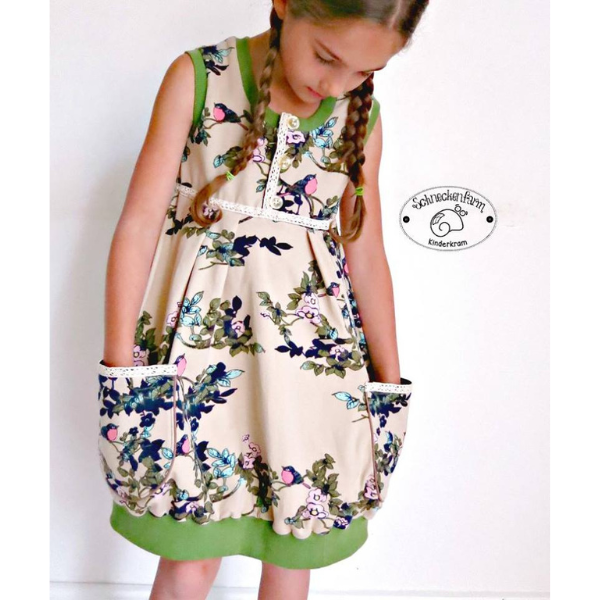 Drehkleid Glöckchen mit Taschen nähen – PDF-Schnittmuster für Kinderkleidung