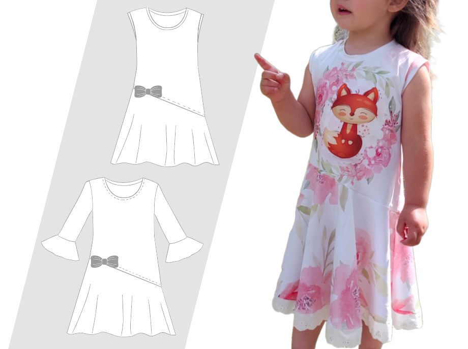 Zauberhaftes Drehkleid für Mädchen – PDF-Schnittmuster für Kinderkleidung