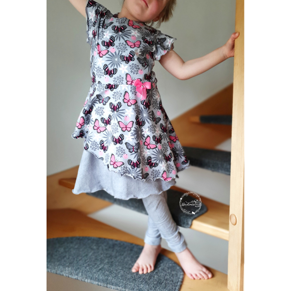 Schnittmuster für Kinder-Drehkleid – Jerseykleid für Kinder nähen mit Anleitung