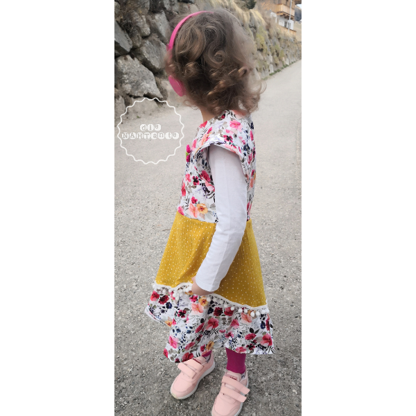 Schnittmuster für Kinder-Drehkleid – Träger-Drehkleid mit Flügelärmeln als PDF-Schnittmuster