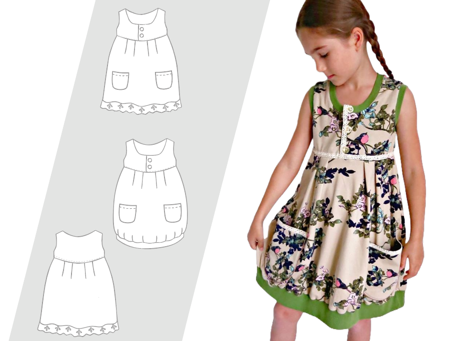 Kinderkleidung nähen – Schnittmuster Kleid Glöckchen als PDF & Nähanleitung