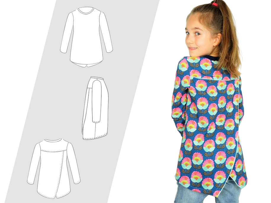 Kinderkleidung nähen – Schnittmuster Wickelshirt Layla als PDF