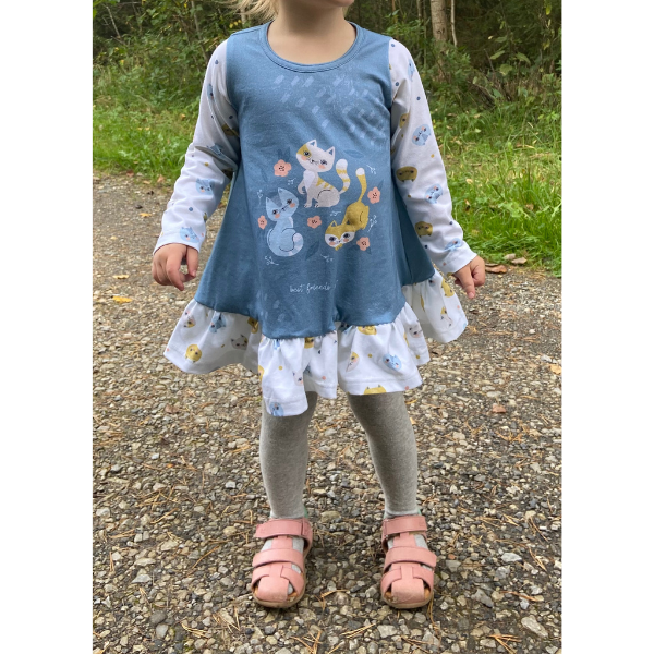 Mädchen-Jerseykleid Luise – Kinderkleid nähen mit PDF-Schnittmuster & Beamerdatei