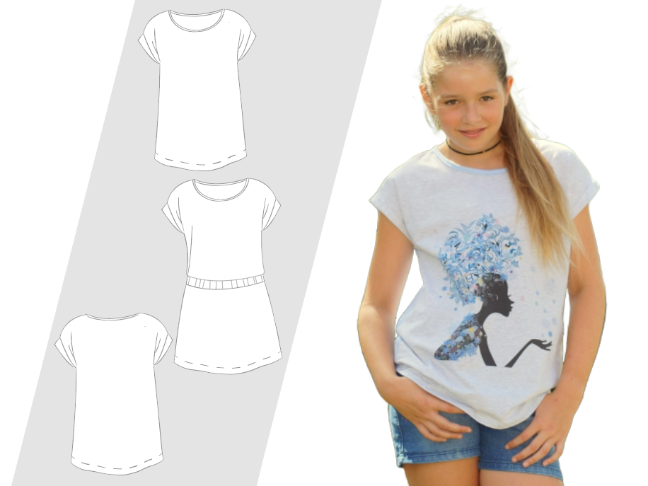 Mädchen-Sommer-Shirt – Schnittmuster als PDF & Nähanleitung