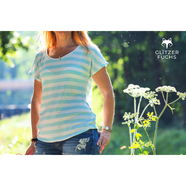 Damen-Schnittmuster Lady Summer mit V-Ausschnitt oder U-Boot-Ausschnitt