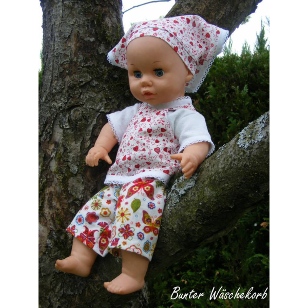 Puppenkopftuch selber nähen – Schnittmuster für 36 cm Puppen
