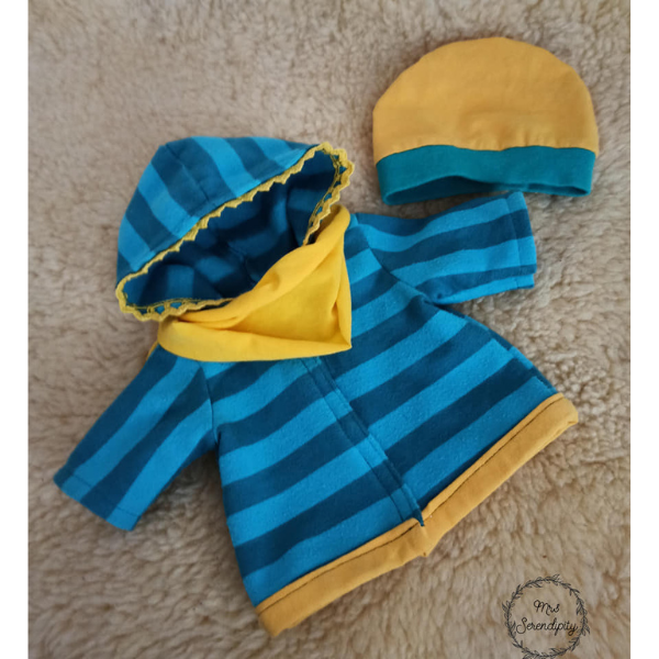 Kapuzenjacke für Puppen – Schnittmuster für 36 cm Puppen