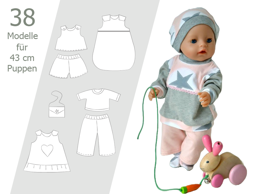 puppen handschuhe nähen Schnittmuster Puppenkleidung – PDF für 43 cm Puppen nähen – 73engelchen – Schnittmuster & Nähanleitungen