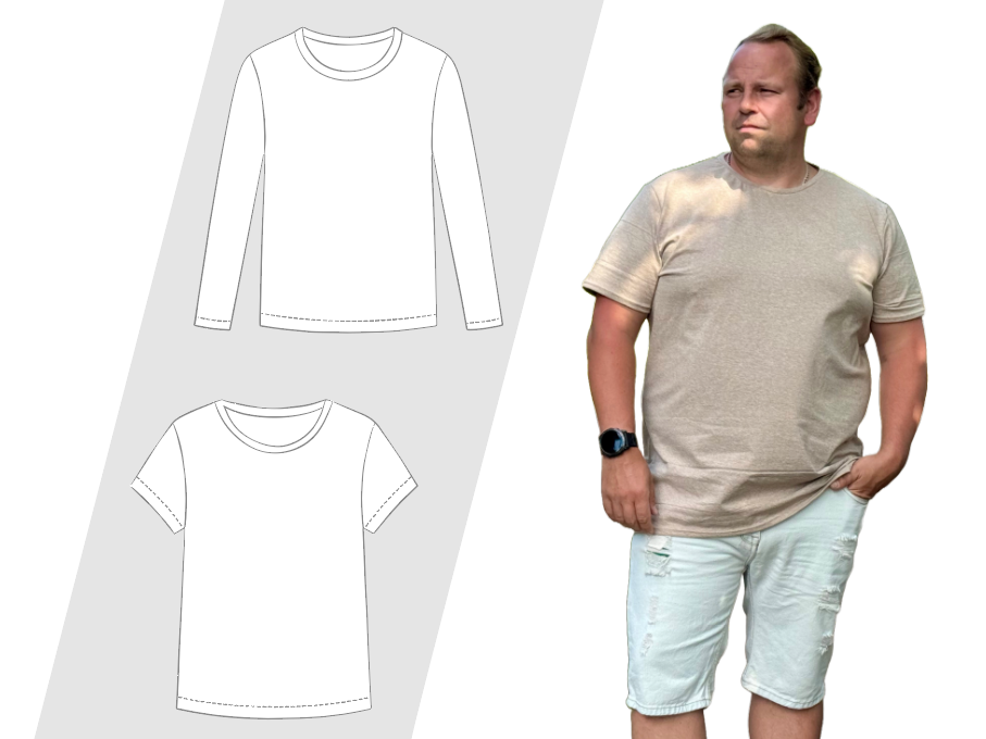 Schnittmuster Herren-Basic-Shirt Leo als PDF mit Nähanleitung