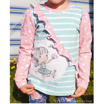 Schnittmuster Rüschenshirt – Mädchen-Oberteil nähen als PDF & Nähanleitung