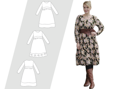 Damen-Jerseykleid Große Maje – elegantes Schnittmuster mit Nähanleitung
