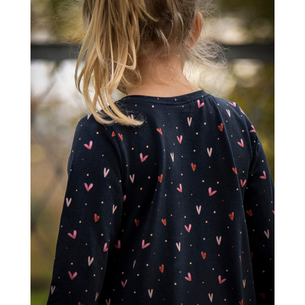 Kinder Jerseykleid Luise – Rückenansicht des Kleids von oben