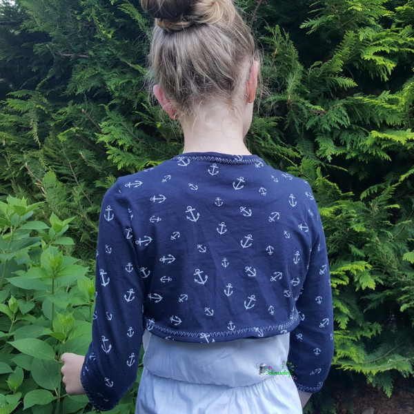 Kinderbolero Bea – Rückansicht des Schnittmusters
