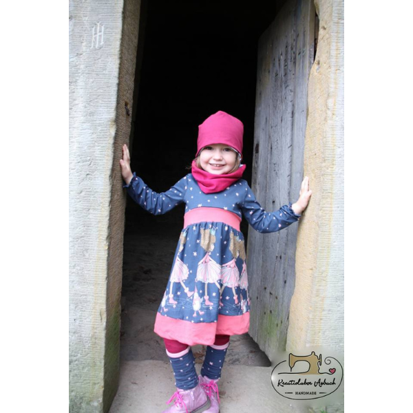 Kinderkleid nähen – Jerseykleid mit langen Ärmeln