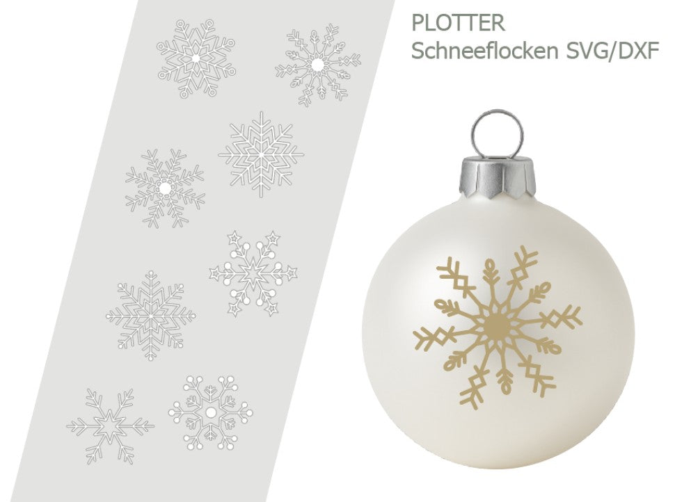 Plotterdatei Schneeflocken – SVG & DXF-Vorlage für kreative DIY-Projekte, Kleidung und Winterdeko