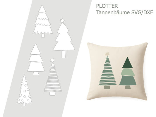 Plotterdatei Tannenbäume – SVG & DXF-Vorlage für kreative Weihnachtsdeko und DIY-Projekte
