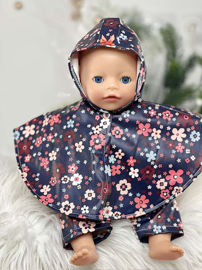 Poncho für Puppe nähen – einfaches Schnittmuster im Sparpaket enthalten