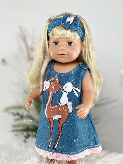 Sommerkleid für Puppen nähen – luftiges Design aus dem Schnittmuster-Sparpaket für 32–50 cm Puppen