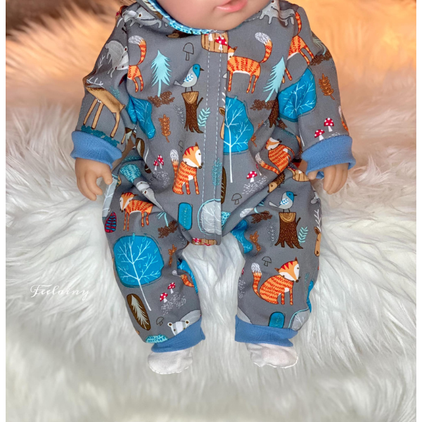 Schneeanzug aus Softshell nähen – Schnittmuster für 43 cm Puppen