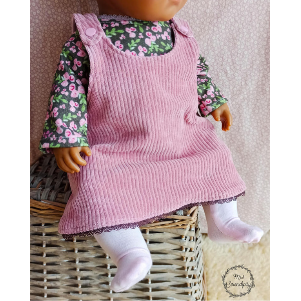 Trägerkleid für Puppen – Warme Puppenkleidung für den Winter
