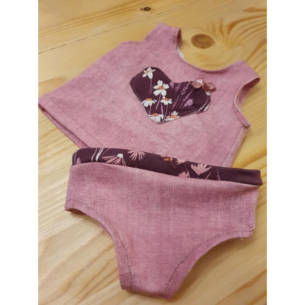 Puppenunterwäsche nähen – Unterhemd & Unterhose für 43 cm Puppen