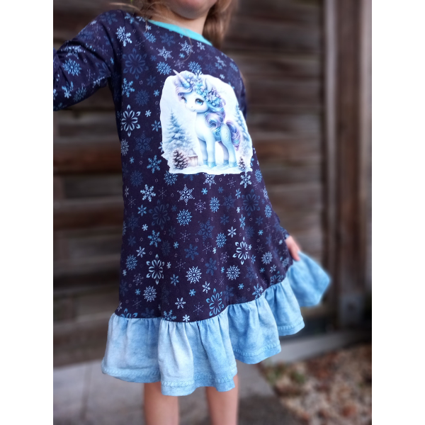 Schnittmuster Jerseykleid für Kinder – Kleid Luise mit Rüsche