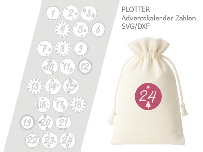 Plotterdatei „Adventskalender Zahlen“ – DIY-Zahlen für deinen Adventskalender