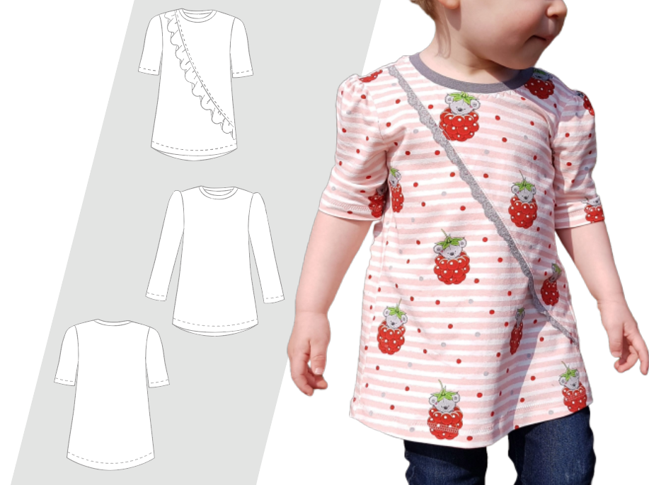 Schnittmuster Rüschenshirt – Mädchen-Oberteil nähen als PDF & Nähanleitung