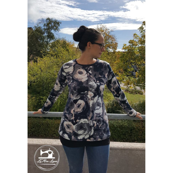 Wickelshirt Schnittmuster – Vorderansicht des genähten Shirts