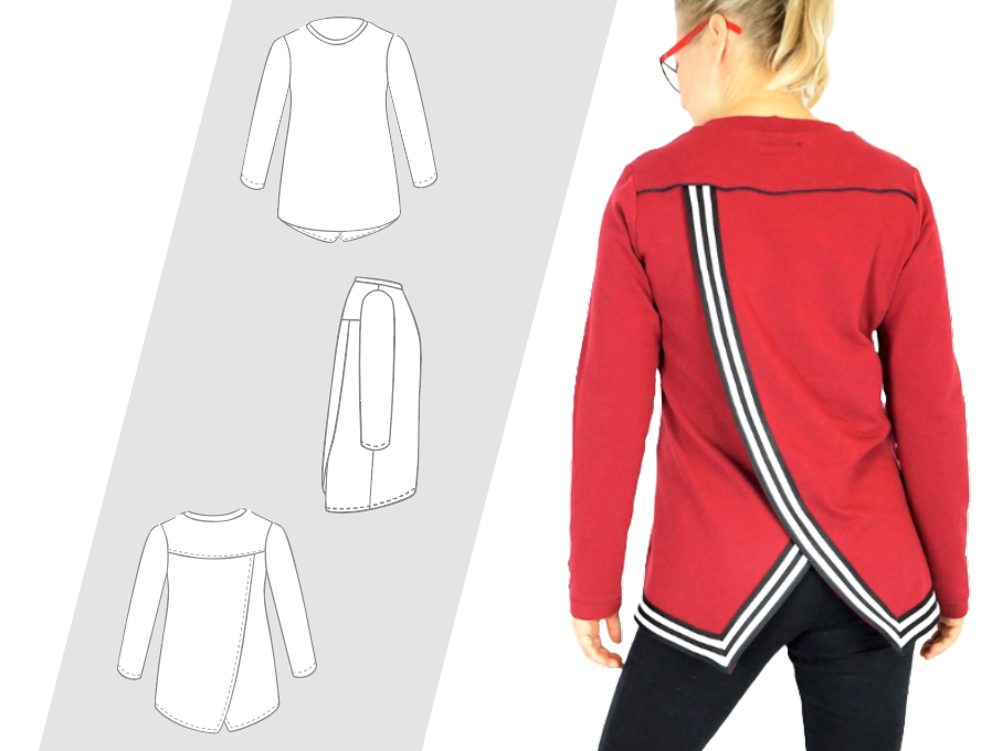 Wickelshirt „Große Layla“ – PDF-Schnittmuster & Nähanleitung für 